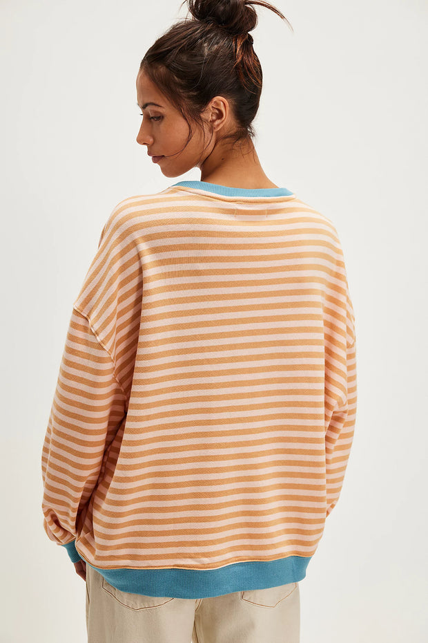 Classic Striped Oversized Crewneck