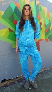 SINCE THE 90'S AQUA BLUE TIE DYE SWEATPANTS