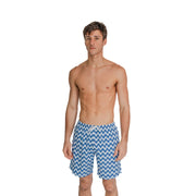 Navy Wavy Compression Liner Swim Trunks