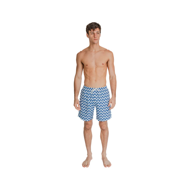 Navy Wavy Compression Liner Swim Trunks