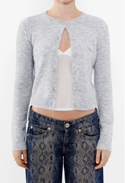 BDG Cozy Crewneck Cardigan Grey