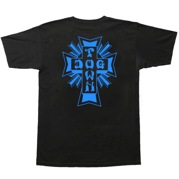Dogtown Cross Logo T Shirt Black / Blue