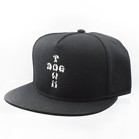 Dogtown Cross Letters Snapback Hat Black