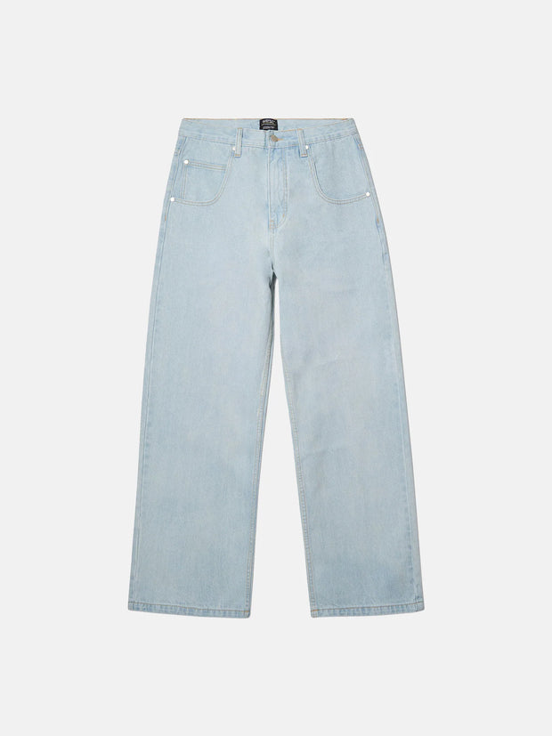 Bleached Denim Jay Wide Leg Jeans