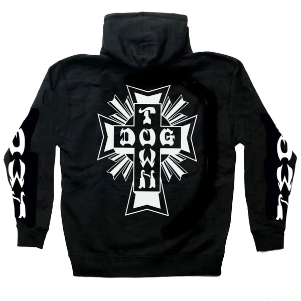 Dogtown Cross Logo Pullover Hooded Sweatshirt Black / White