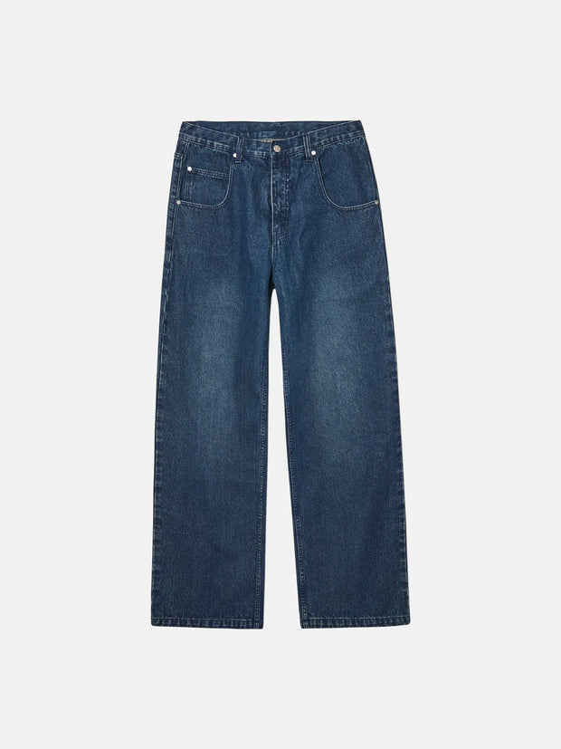 Vintage Mid-wash Jay Wide Leg Jeans