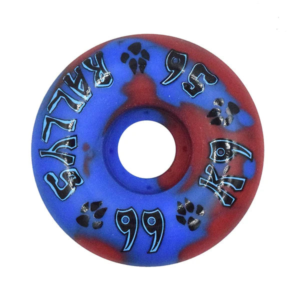 K-9 Rallys Wheels - 56mm x 99a - Red / Blue Swirl
