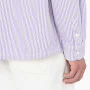 Dickies Hickory Stripe Button-Up Work Shirt in Lilac