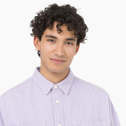 Dickies Hickory Stripe Button-Up Work Shirt in Lilac