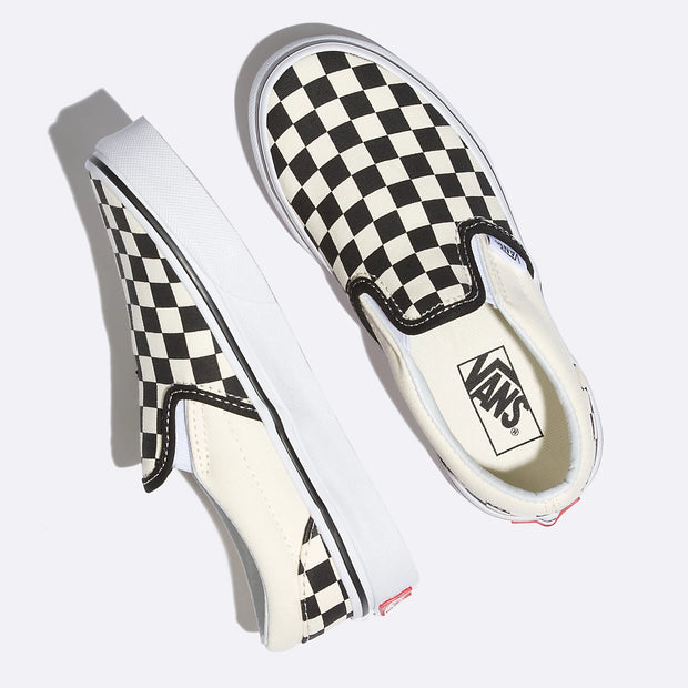 Vans Kids Black & White Checkerboard Classic Slip-On Shoe
