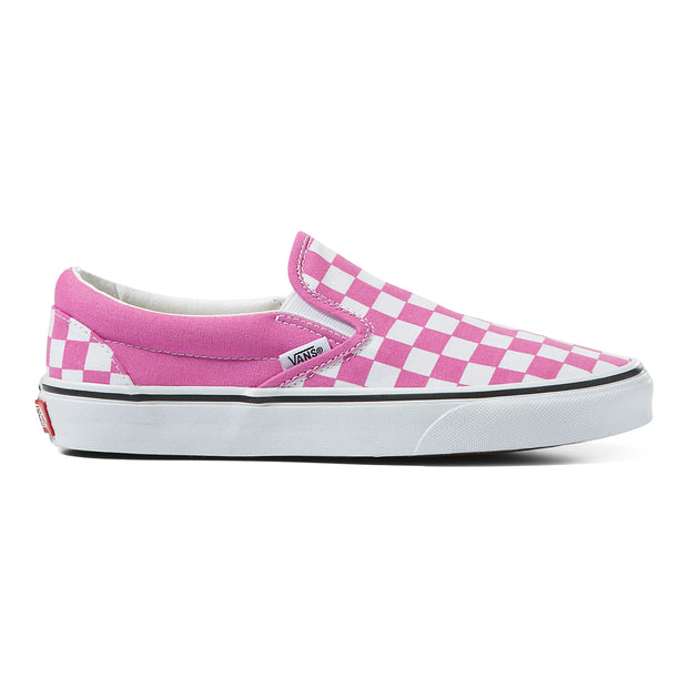 Vans Kids Pink Color Theory Checkerboard Classic Slip-On Shoe